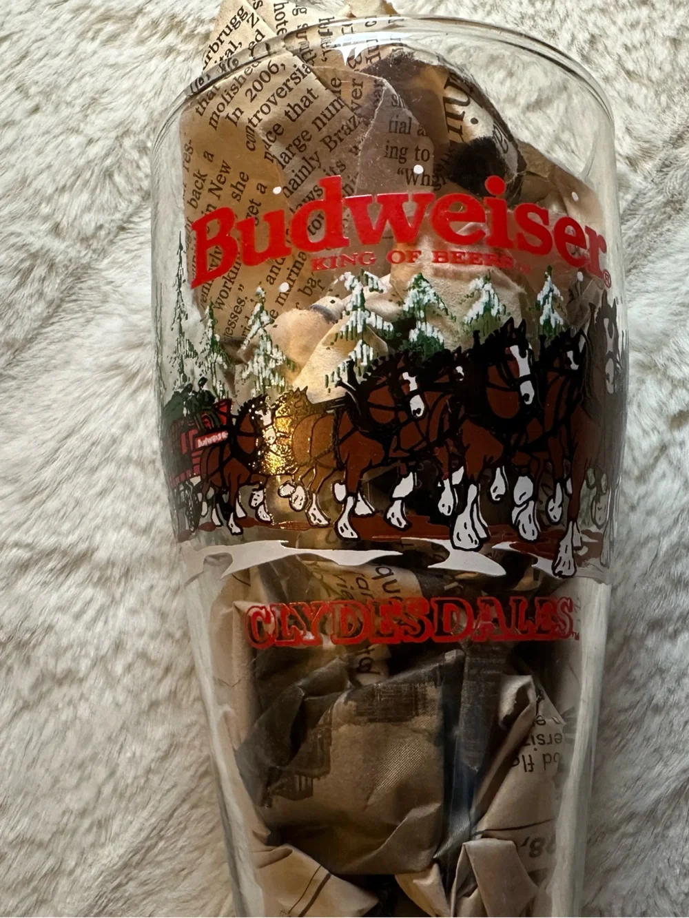 Budweiser Clydesdales Tall Pilsner Glass